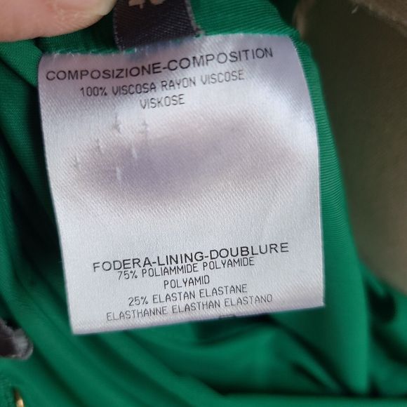 Alexander McQueen Green Peplum Ruched Stretch Dress Viscose Italy sz 48 (14 US) - Picture 9 of 16